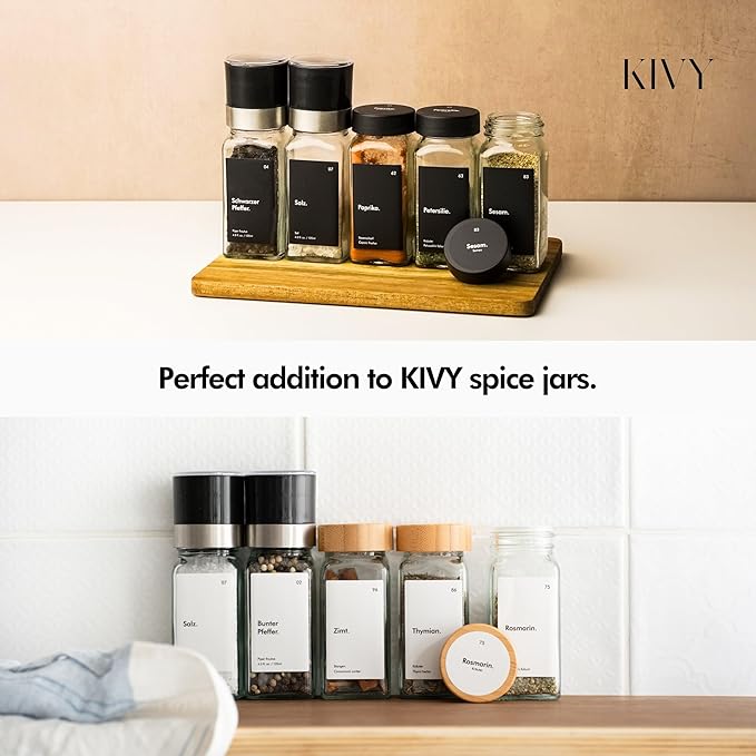 KIVY Salt and Pepper Grinder Set of 2 – Adjustable Ceramic Grinder – Spice Mill – Pepper & Salt Grinder
