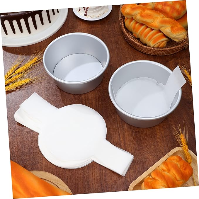 Luxshiny 1 Set Cake Molds with Parchment Liners Baking Tins Detachable Bottom for Easy Release for Cheesecakes and Mousses Healthy Design