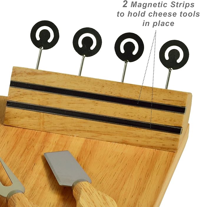 NCAA Georgia Tech Officially Licensed Yellow Jackets Bamboo Cheese/Charcuterie Board with Ceramic Bowl, Knife Set & cheese Markers