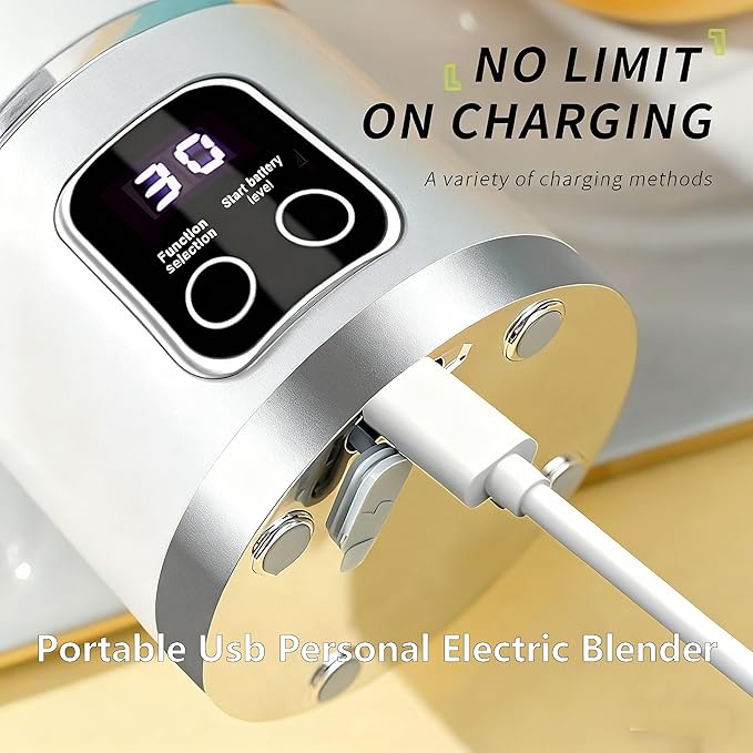 Digital Multimode Juicer Blender - Smart Led Display, Portable Usb Personal Electric Blender, Juicer Shakes And Smoothies Blender For Smoothies Liquid Diet, Shakes, Leak Proof Design (2PC-A)