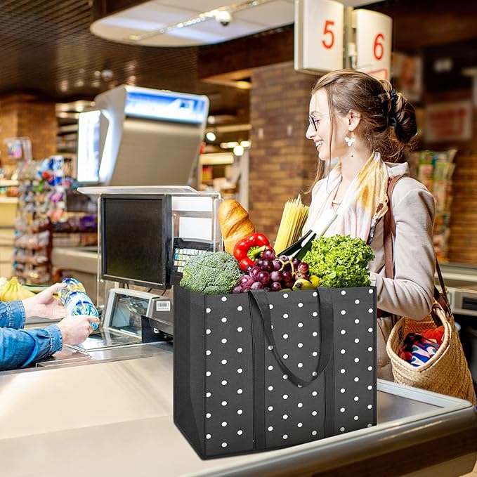 Fab totes 14 Pack Reusable Grocery Bags 35L Large Capacity Waterproof Tote Bags for Shopping and Picnic with Sturdy Handles