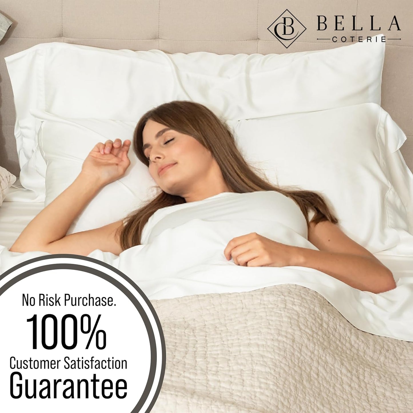 Bella Coterie Luxury Bamboo Viscose Twin XL Size Sheet Set | 100% Organically Grown | Ultra Soft | Cooling for Hot Sleepers | 18" Deep Pocket [Ivory]