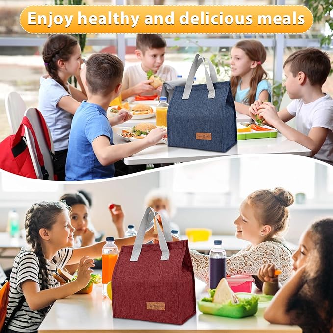 VZZNN 12 Pack Lunch Bags Bulk,Insulated Reusable Lunch Bags with Aluminum for Women Men,Leakproof Tote Large Lunch Box for Office,Work,Beach or Travel,multicolor