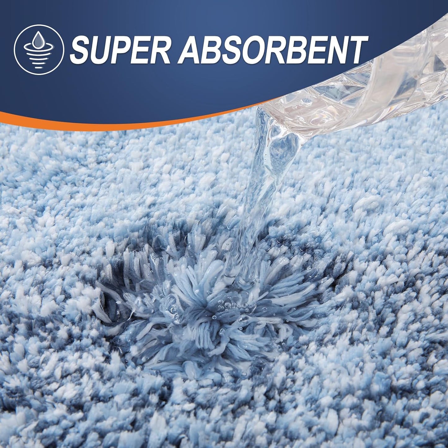 OLANLY Bathroom Runner Rugs 44x24, Extra Soft Absorbent Microfiber Bath Rugs, Rubber Backing, Quick Dry, Machine Washable Bath Mats for Bathroom Floor, Tub and Shower, Home Decor Accessories, Blue