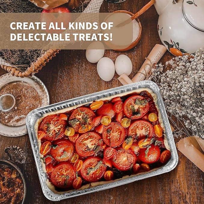 24 Pack 16 x 11 inch Aluminum Disposable Cookie Sheets for Baking and Roasting Disposable Aluminum Foil Grilling Pans for Brownie Tins,Cooking Thin, Cakes