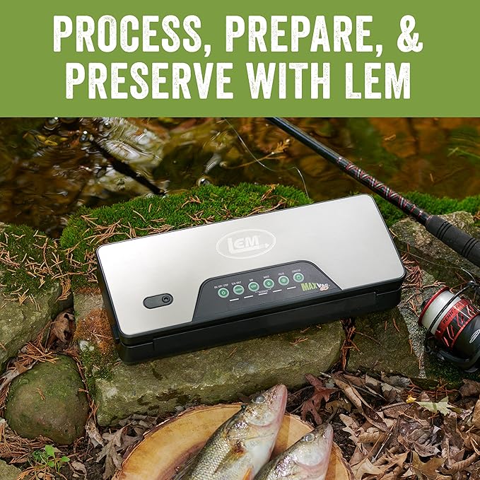 LEM Products MaxVac Go Cordless Plastic Vacuum Sealer with 11.8 Inch Seal Bar, Silver and Black