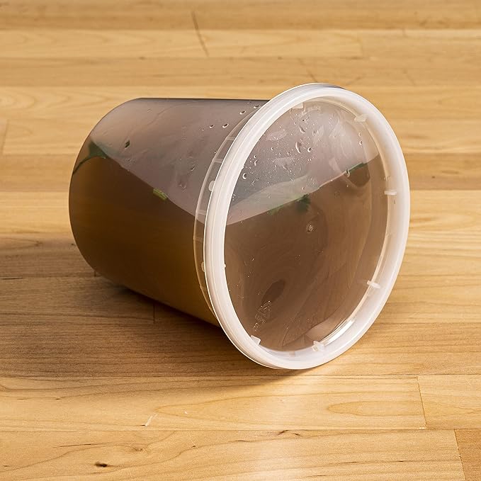 TIYA Food Containers - 32oz Bulk 240 Pack with Lids - Plastic Food Storage to-Go Containers - Reusable Microwavable Dishwasher Safe Cups - Airtight Leak Proof for Soups & Meal Prep