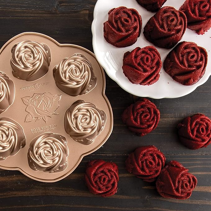 Nordic Ware Rosebud Cakelet, 2.25 Cup Capacity, Toffee