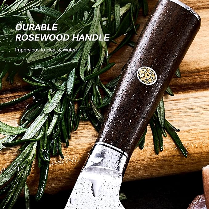 KYOKU 6.5 Inch Boning Knife - Daimyo Series - Butcher Knife with Ergonomic Rosewood Handle, and Mosaic Pin - Japanese Style 440C Stainless Steel Kitchen Knife with Sheath & Case