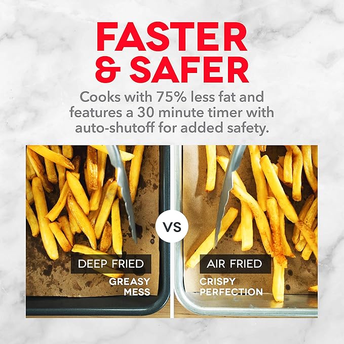 Dash AirCrisp® Pro Digital Air Fryer - Adjustable Temperature Control - Auto Shut-Off Feature & Multiple Presets - Removable Crisper Basket - 6 Quarts - Silver