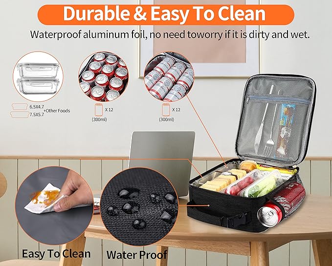 ZM-YOUTOO Lunch Box for Men - Reusable Lunch Bag Men Adult Women- Insulated Small LunchBox