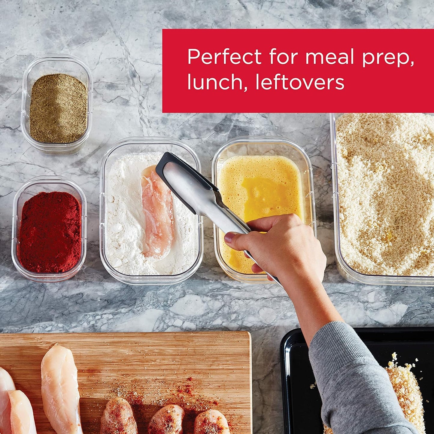 Rubbermaid Brilliance Food Storage Containers, 14 Piece Plastic Containers with Lids, BPA-Free, Leak Proof, Clear