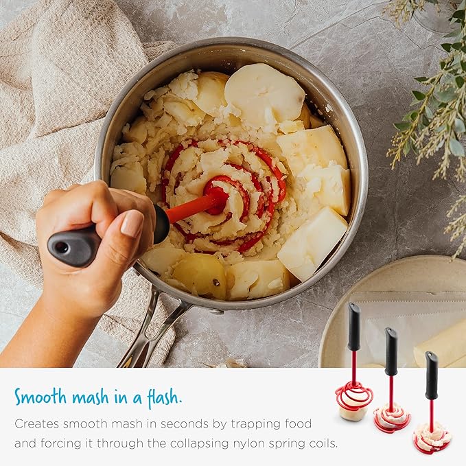 Dreamfarm Smood Lite Easy One-Handed & Ergonomic Soft-Grip, Nylon Vegetable & Potato Masher - Black