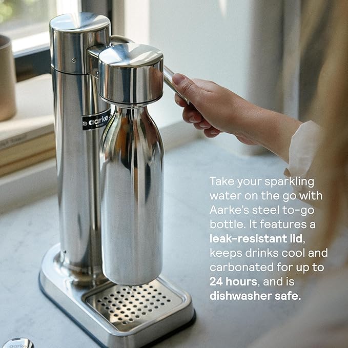 aarke - Carbonator III Premium Carbonator-Sparkling & Seltzer Water Maker-Soda Maker with PET Bottle (Stainless Steel)