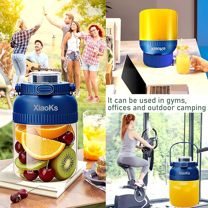 Portable Blender Personal Blenders for Shakes and Smoothies with 43oz Travel Cup, Rechargeable USB with BPA Free Cup and Lid,Small Blenders Cup for Kitchen Office Travel Gym (BLUE)