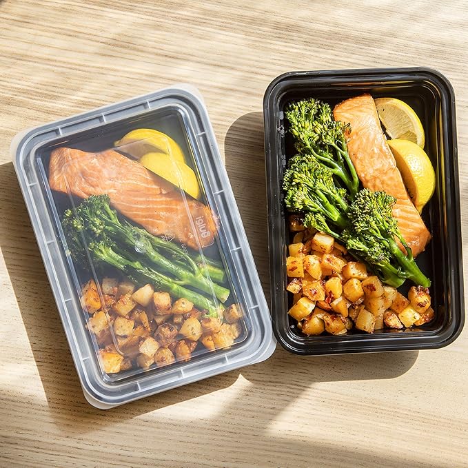 Igluu Meal Prep Containers Reusable (10 Pack) – Food Containers with Lids – Stackable, Microwave, Freezer & Dishwasher Safe – 28oz – 1 Compartment – BPA-Free