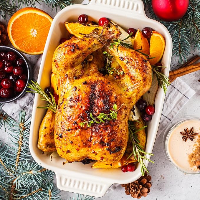 20 Quart Electric Roaster Oven with Self-basting Lid, Turkey Roaster Oven with Removable Pan and Rack, White