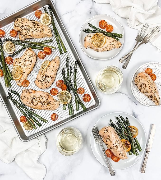 USA Pan Bakeware Heavy Duty Extra Large Sheet Pan Warp Resistant Nonstick Baking Pan, Aluminized Steel