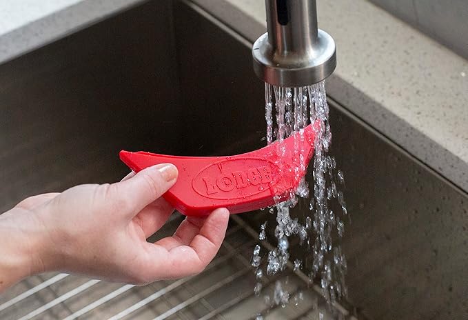 Lodge Silicone Assist Handle Holder - Dishwasher Safe Hot Handle Holder Designed for Traditional Lodge Cast Iron Dual Handle Products - Reusable Heat Protection Up to 450° - Red