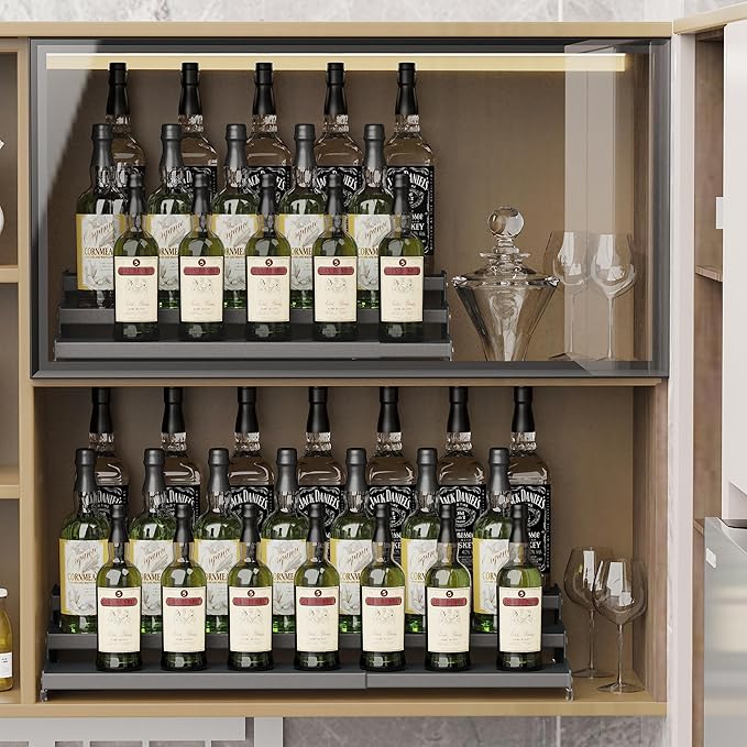 Jojocross Spice Rack Organizer for Cabinet, 3 Tier Expandable Spices Storage, Great for Kitchen Cabinets, Cupboard,Pantry and Countertop More(Gun-Gray, 1 PACK/GUN-GRAY)