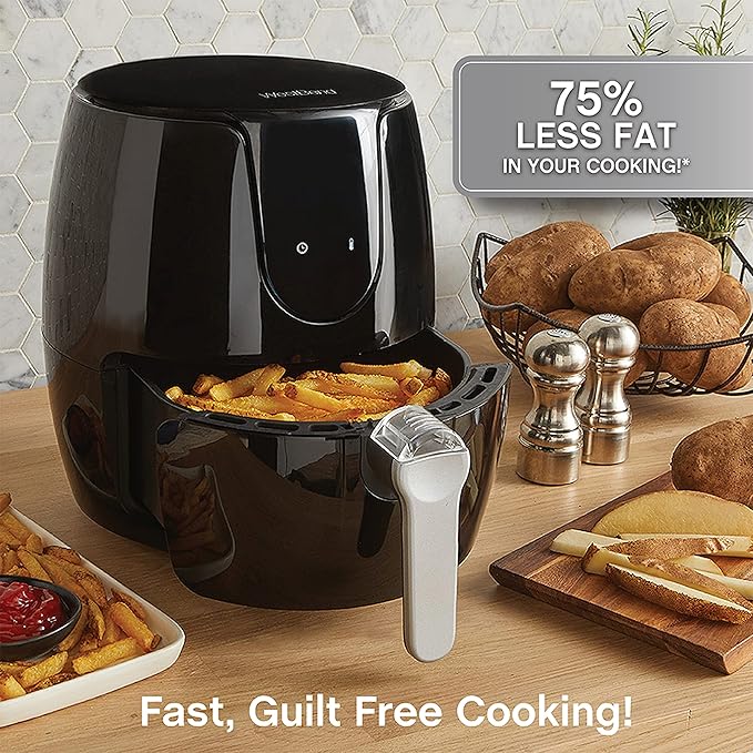 West Bend Air Fryer with Digital Controls and 30-Min Timer, 6 Cooking Presets, Nonstick Coating, 3.7-Quart, Black