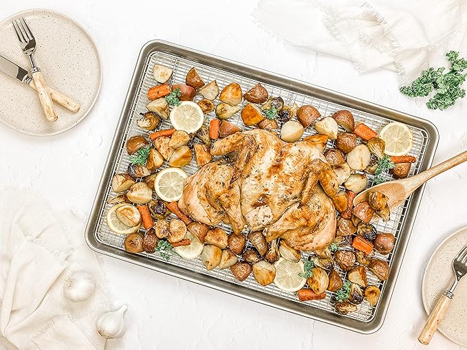 USA Pan Bakeware Heavy Duty Extra Large Sheet Pan Warp Resistant Nonstick Baking Pan, Aluminized Steel
