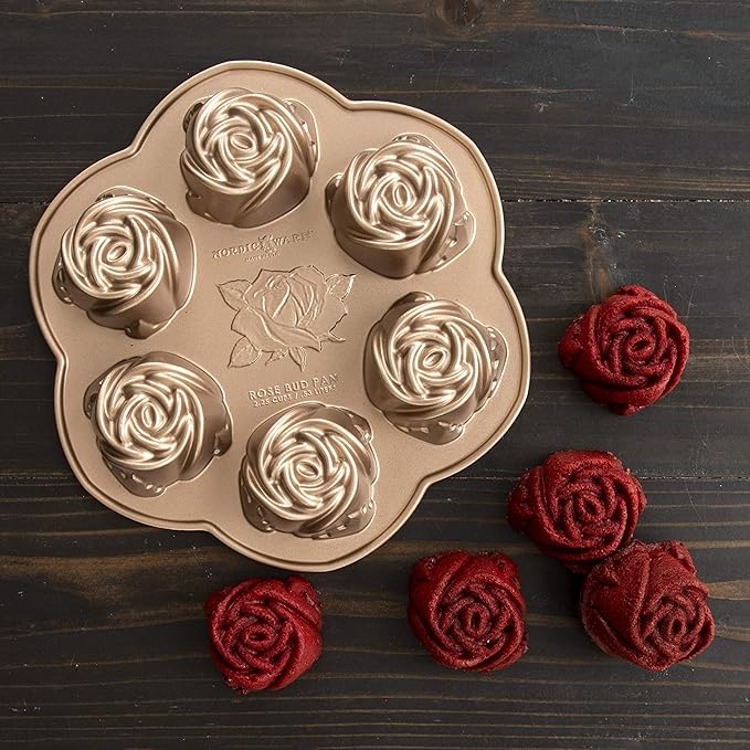 Nordic Ware Rosebud Cakelet, 2.25 Cup Capacity, Toffee