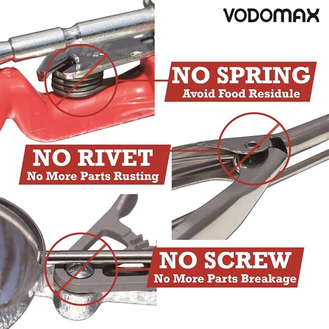 【Extended】Size 100 ORANGE (0.32 oz.) VODOMAX Commercial Food Disher, 13 Sizes, #100 Scoop, Stainless 18-10, Cookie Scoop, Best Seller Disher, Portion Control, Melon Scoop, Ice Cream Scoop