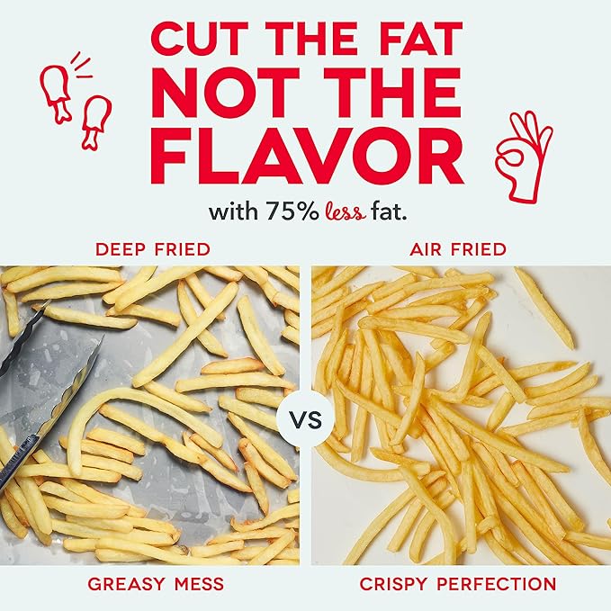 Dash Tasti-Crisp™ Air Fryer - AirCrisp® Technology - Compact Design with Adjustable Temperature Control - Nonstick Fry Basket & Auto Shut-Off Feature - 2.6 Quarts - Teal