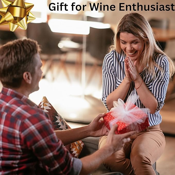 Wine Stopper, Automatic Vacuum Wine Pump, Pumps out air from bottle keeping wine fresh- great wine accessories -gift for wine enthusiast - Rechargeable Electric pump KUBEDIN