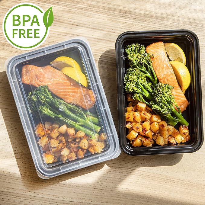 Igluu Meal Prep Containers Reusable (30 Pack) – Food Containers with Lids – Stackable, Microwave, Freezer & Dishwasher Safe – 28oz – 1 Compartment – BPA-Free
