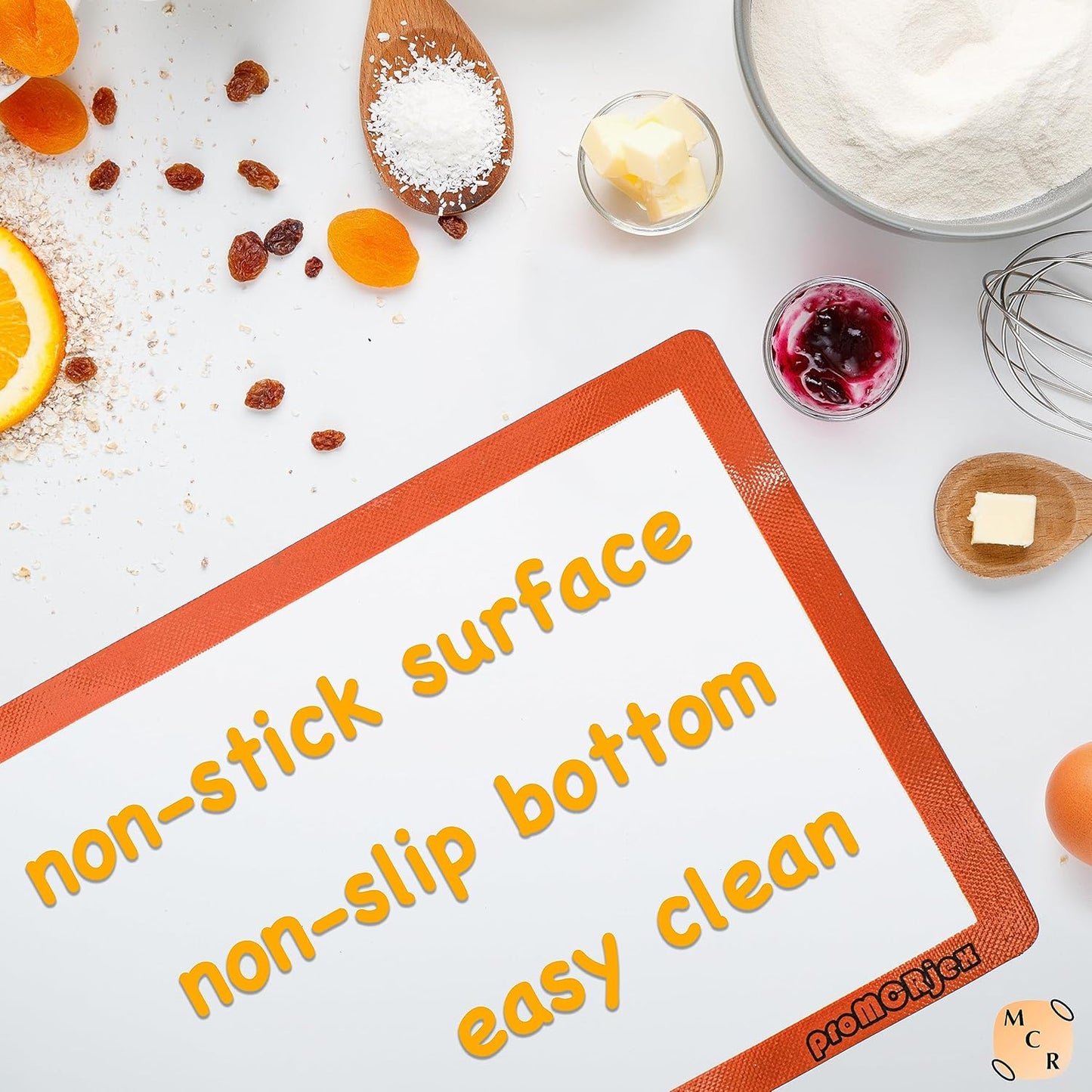 Silicone Baking Mats Half Sheet Non-Stick Cookie Sheet for Baking Silicon Baking Mat Set (12"x 16"Pack of 2)