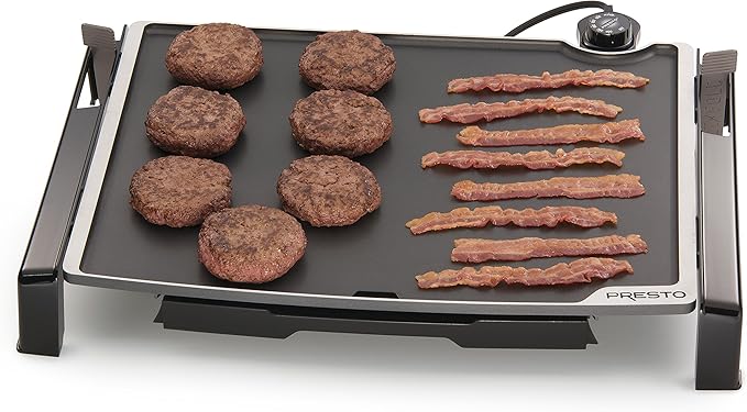 Presto 07073 Electric Tilt-N-fold Griddle, 19", Black & 06852 16-Inch Electric Skillet with Glass Cover
