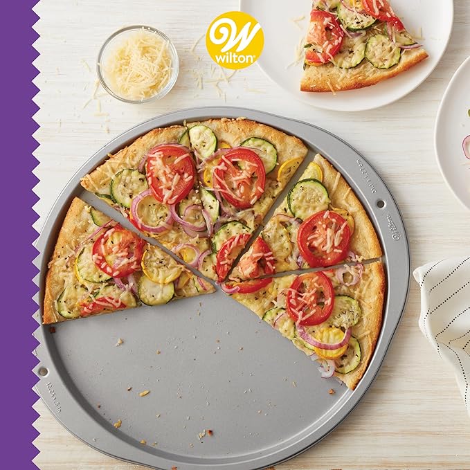 Wilton Recipe Right 12-Inch Pizza Pans, 2-Piece Set, Steel
