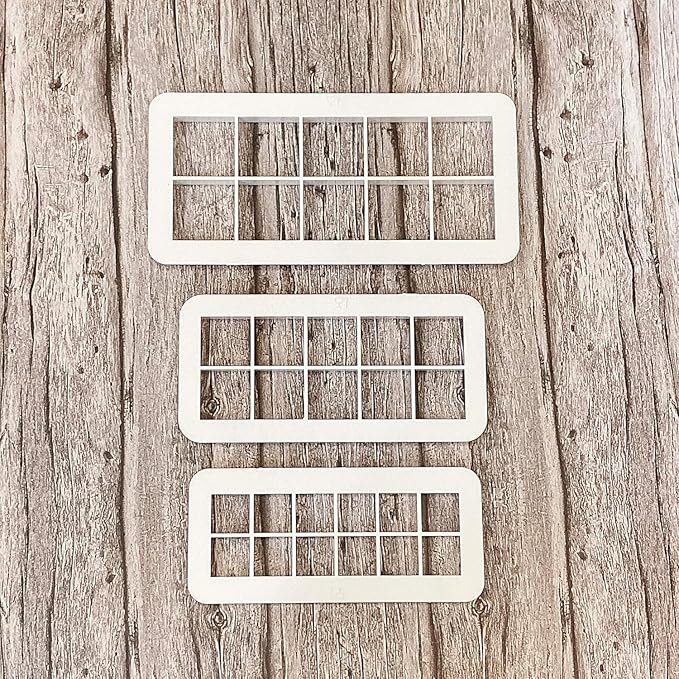 6Pcs White Square Cookie Cutter Set, Geometric Multicutter Square Cake Fondant Cutter, Cookie Cutter Biscuit Cutters Cake Decorating,Baking Tools and Accessories(3 Size）