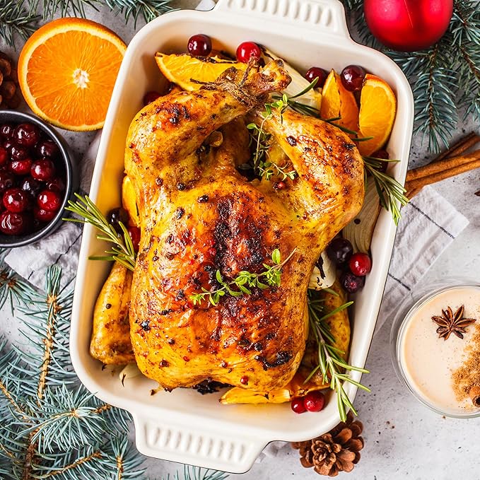 Sunvivi 22lb 18-Quart Roaster Oven, Electric Roaster Oven with Self-Basting Lid, Turkey Roaster with Unique Defrost/Warm Function, Large Roaster with Removable Pan & Rack, Stainless Steel, Silver