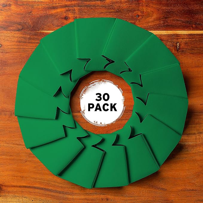 Blank Beer Can Coolers Sleeves (30-Pack) Soft Insulated Beer Can Coolies - HTV Friendly Plain Koolies in Bulk for Beer Cans & Bottles - Coolie Blanks for Vinyl Projects & Wedding Favors (Kelly Green)